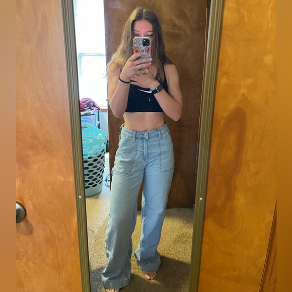 American Eagle Super High Rise Baggy Wide Leg Jeans - Picture 5 of 6